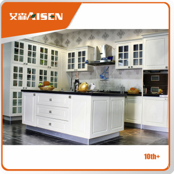 Big storage space modern PVC kitchen with island